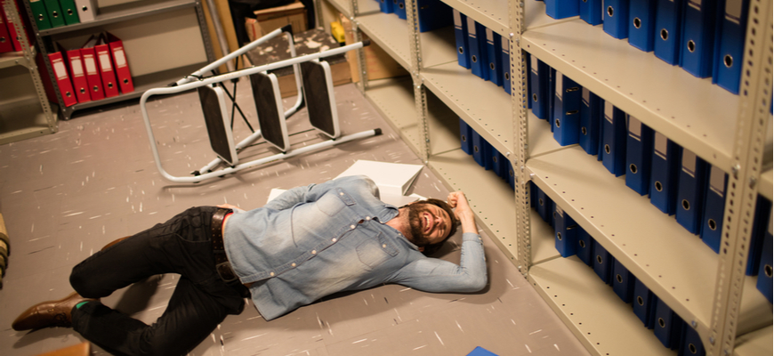 workplace injury man fallen from step stool